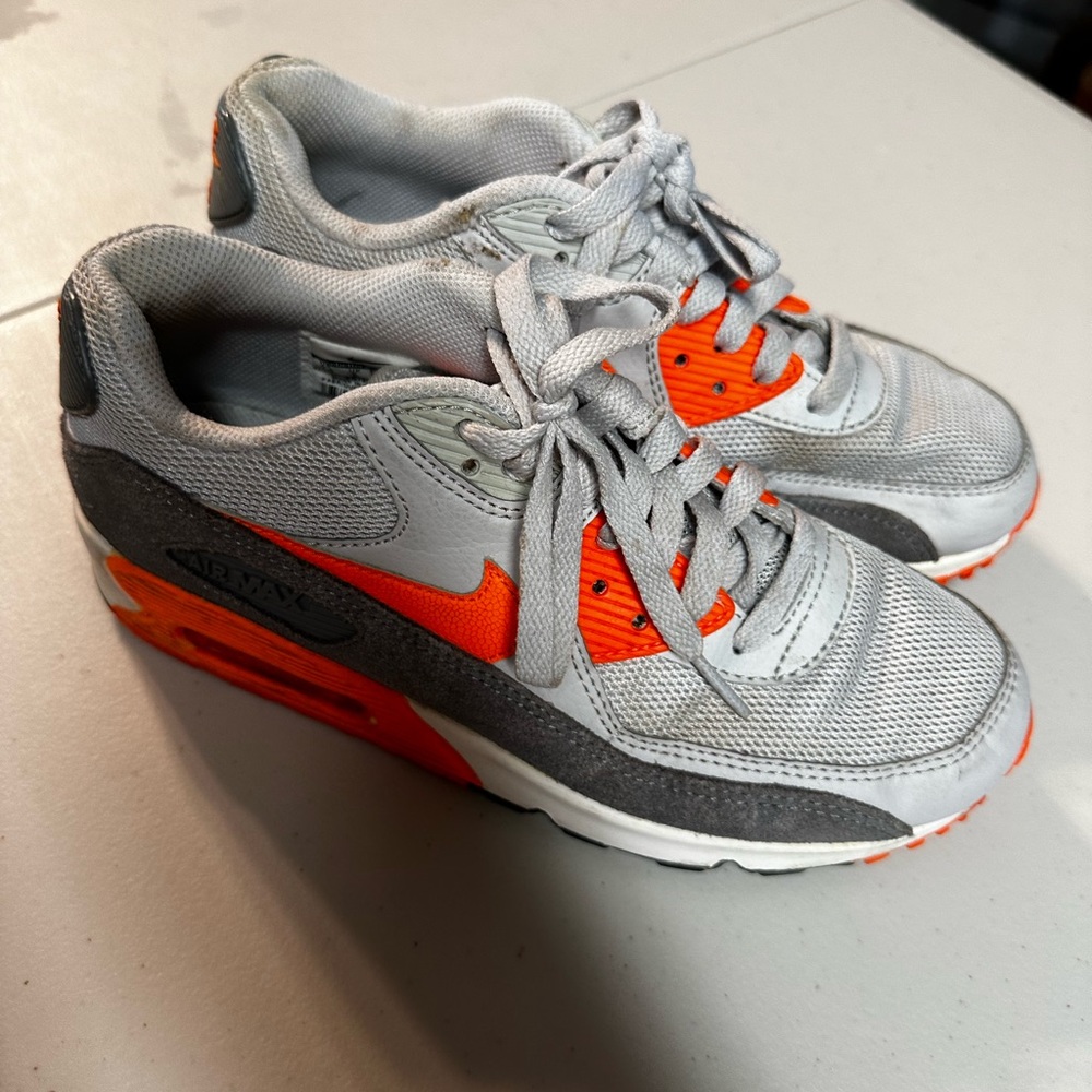 Nike Grey and Orange Air Max Sneakers